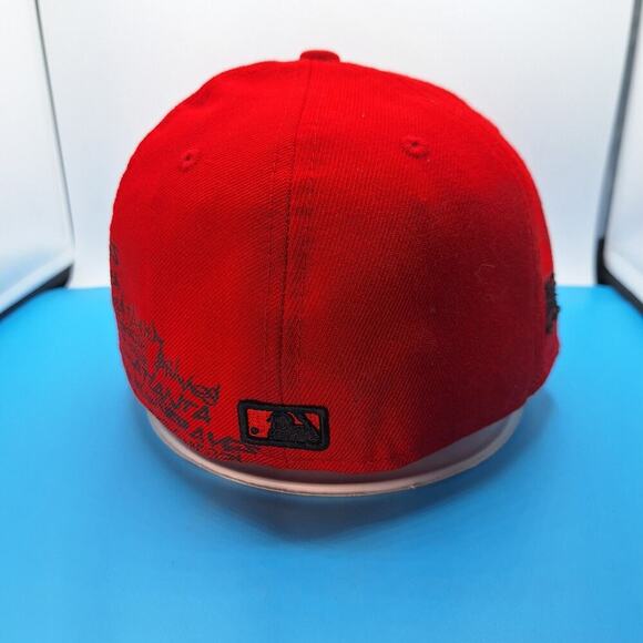 Vintage Atlanta Braves Wool Hat Cap Fitted 7 1/8 Fitted New Era 59Fifty Red - Picture 4 of 9